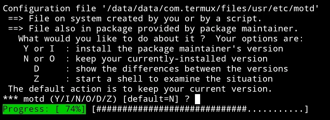 The default action is to keep your current version.